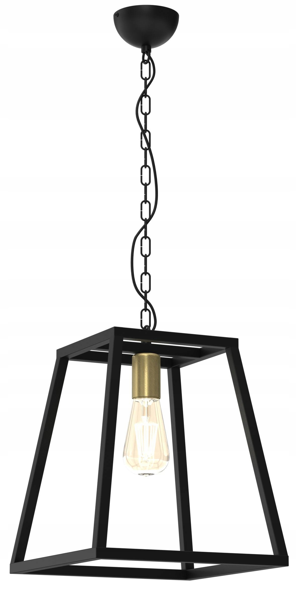 Závěsná lampa Frame Černo-zlatá 1xE27 Loft Klec do kuchyně nad ostrov