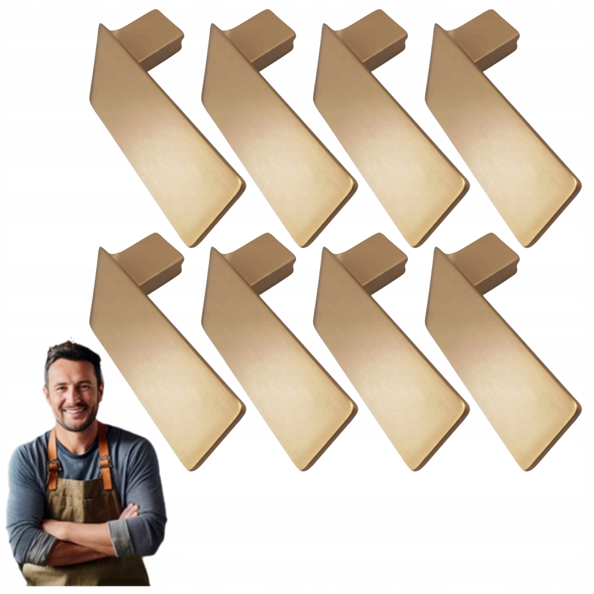 Nábytkový držiak do skrinky Miwa Ľavý 100 mm Mosadz kartáčovaný 8ks