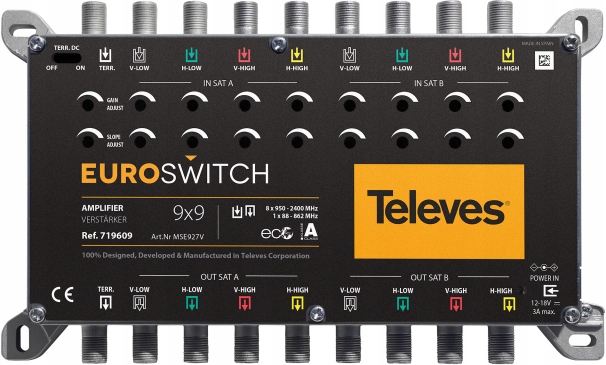 Zosilňovač EuroSwitch 9 vstupov 27/31 dB (ref.719609)