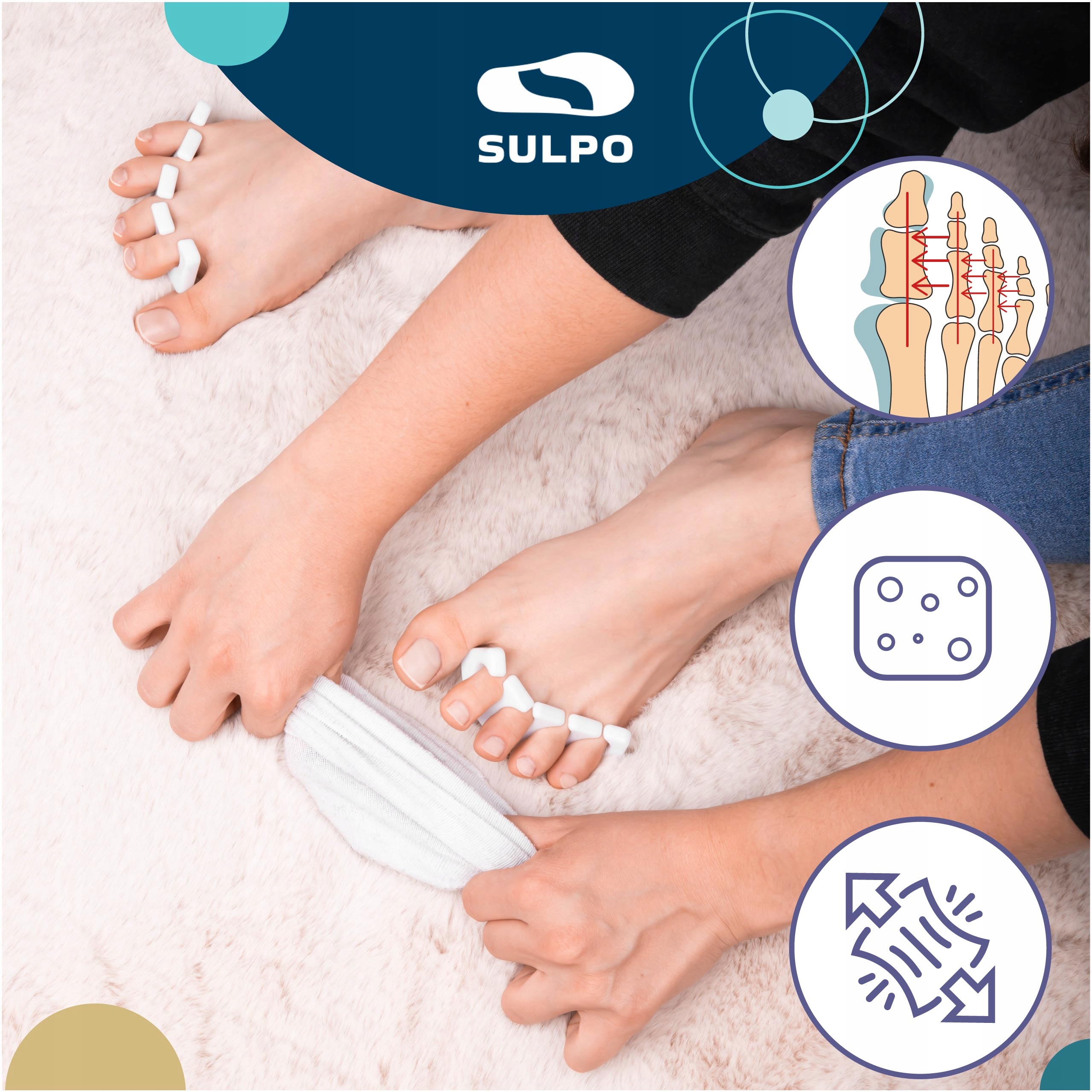 Separatory palców żelowe do pedicure klin międzypalcowy biały PARA Kod producenta Separator palców klin międzypalcowy pedicure