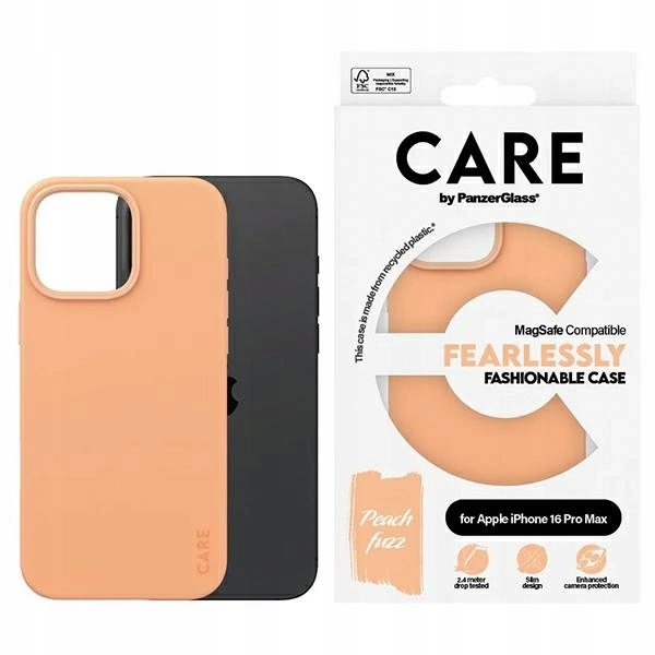 Pouzdro Care od PanzerGlass Fashion Case MagSafe pro iPhone 16 Pro Max oranžové