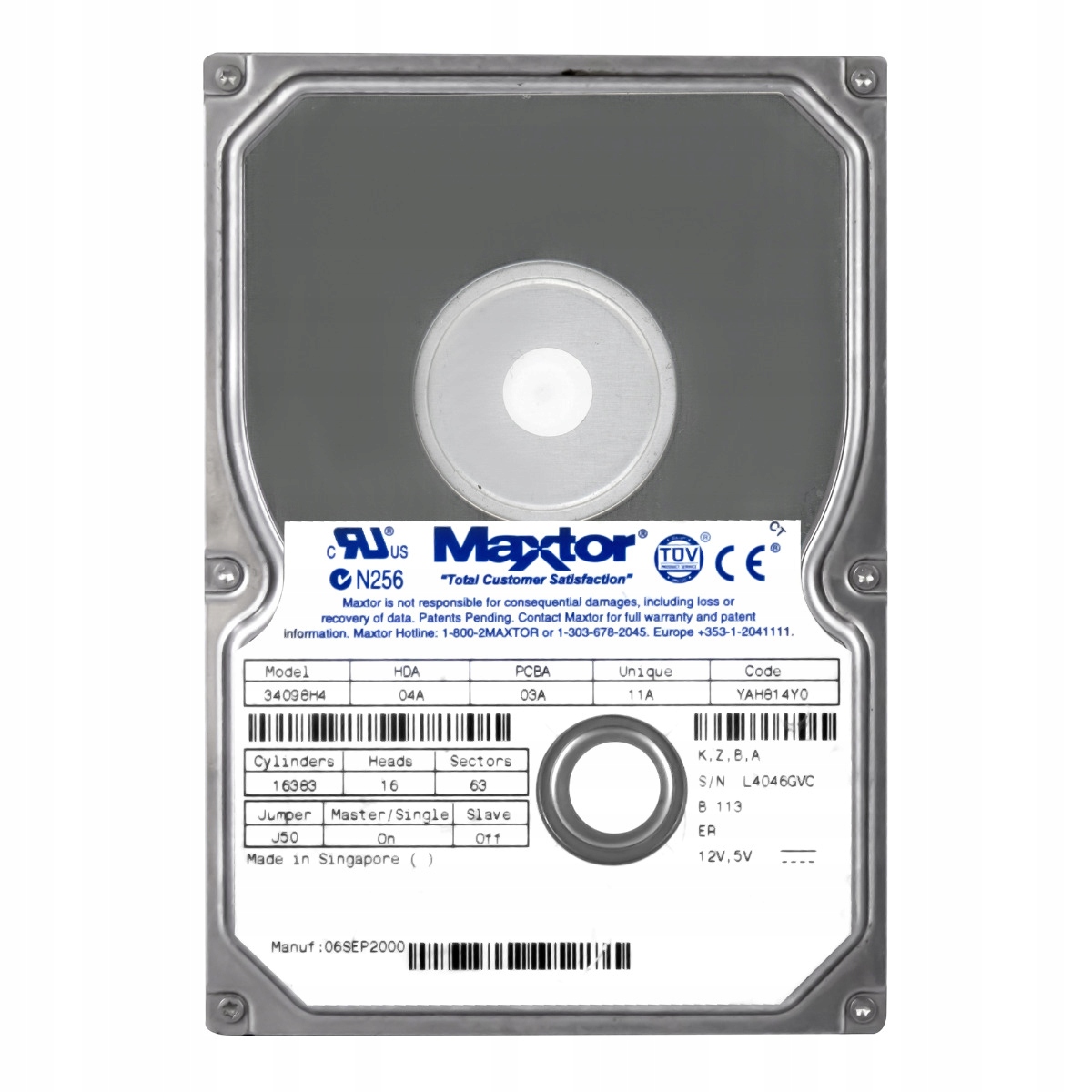 Maxtor DiamondMax VL 40 40GB 5.4K 2MB Ata 3.5'' 34098H4