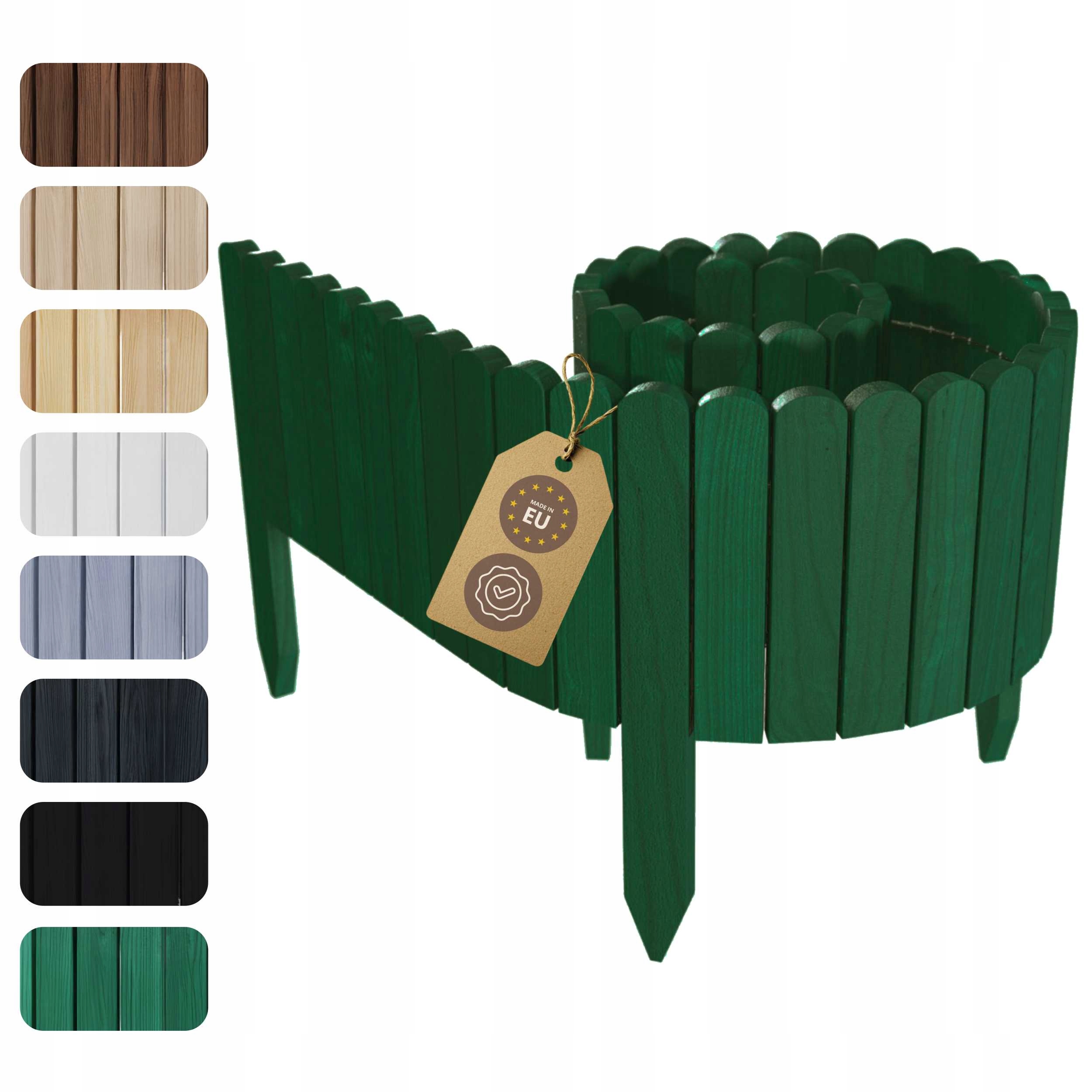 Floranica Zahradní lem 200 x 30 cm zelený dřevěný plot