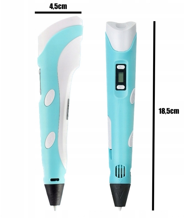 DŁUGOPIS DRUKARKA 3D PEN 3D dla DZIECI LCD + WKŁADY FILAMENT 100m ZASILACZ Marka Xtech
