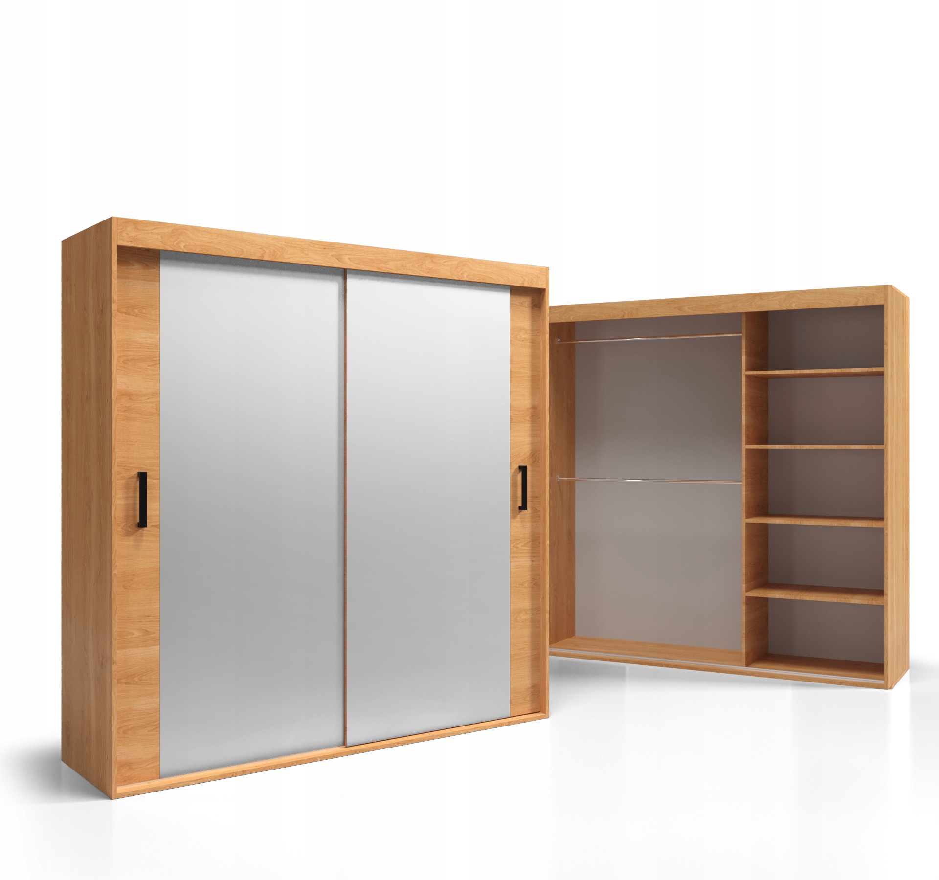 Skříň Šatní skříň 170x250 Deska 18 mm Police Tyče Zrcadlo VSZ77 O-sofa