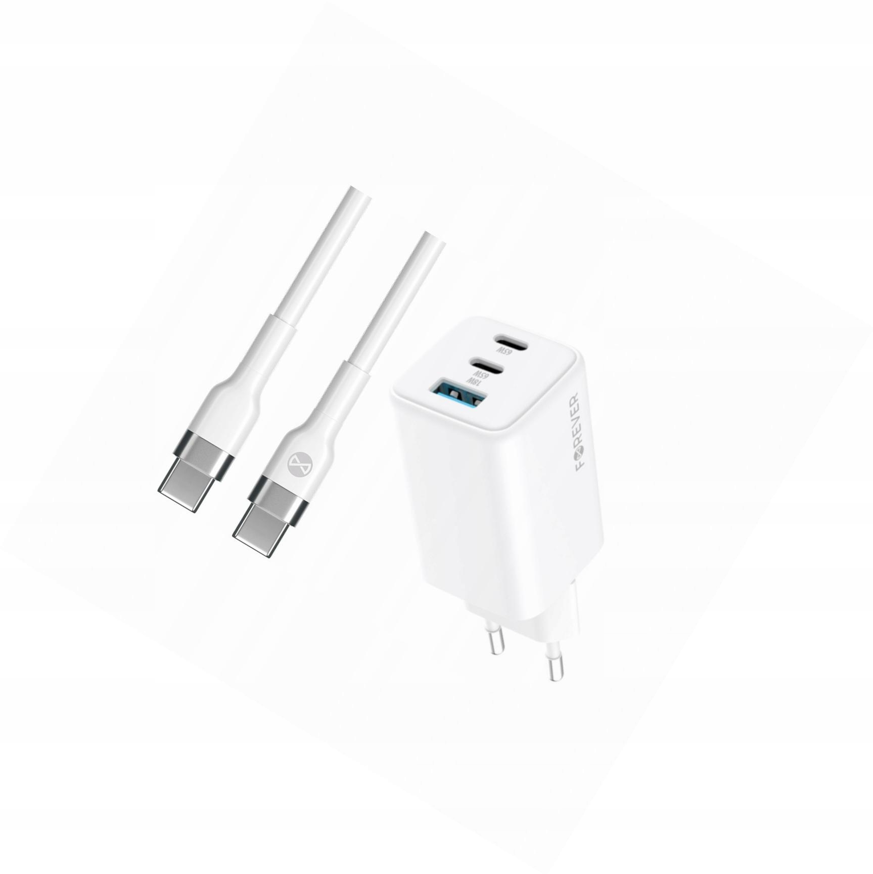 Szybka ładowarka GaN 65W 3 wejścia z długim kablem 2m do iPhone 16 Pro Max