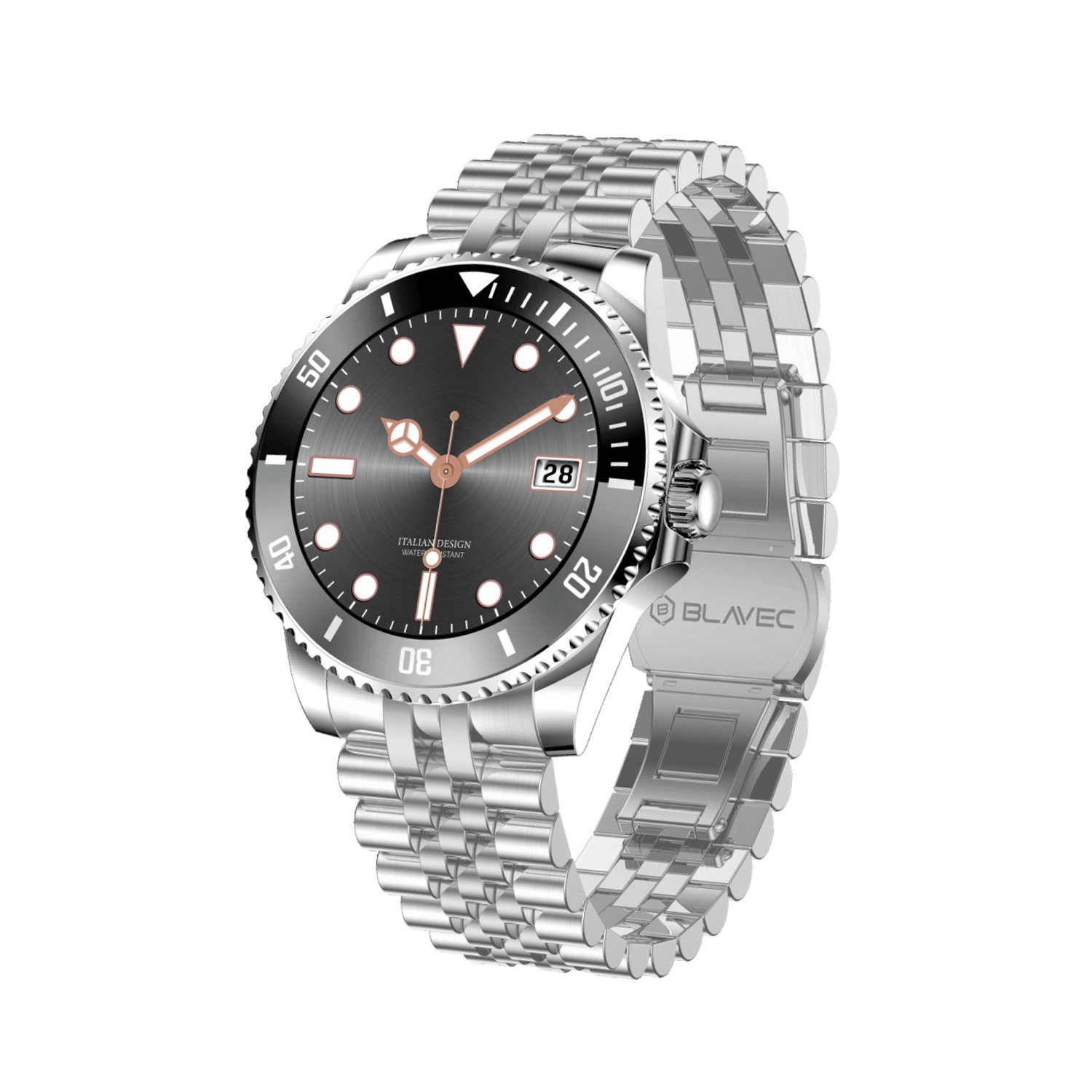 Blavec Chytré Hodinky M-02 Business Amoled Full Touch Voice Call (SWM02-S) stříbrný