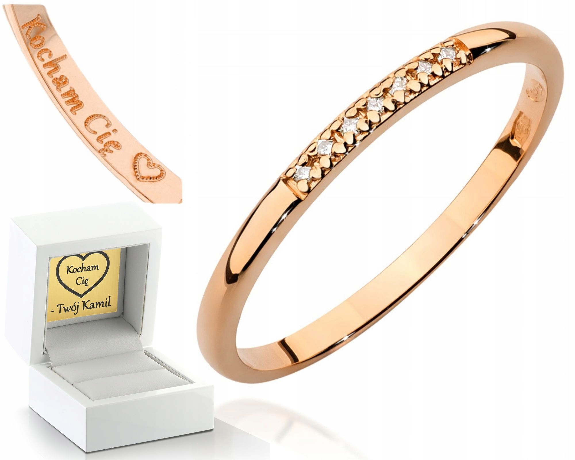 Prstýnek Prsten Z Růžového Zlata S Brilianty 585