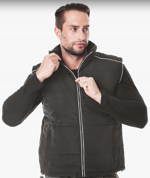 Bezrękawnik męski zpolarem kieszeń wewnętrzna ciepły miłynadotykKamizelkaRL