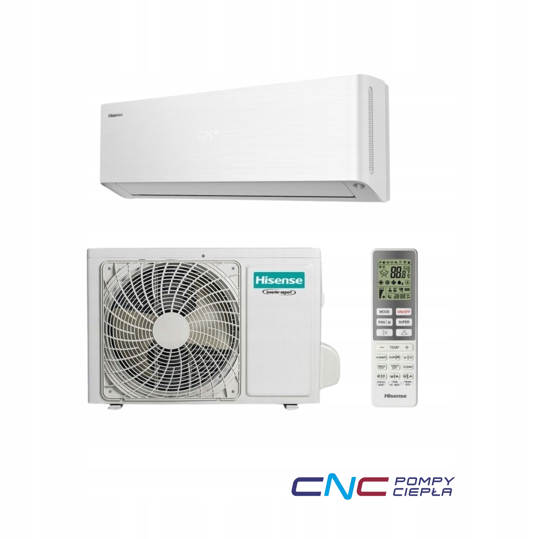 Klimatyzator Hisense 2,6 kW Energy Pro X QH25XV4A Biały, Jonizator HI-NANO