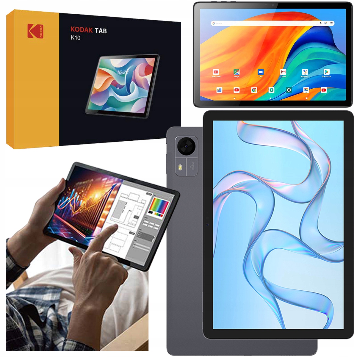 Tablet Kodak K10, Fhd displej 1920 x 1200, 10,1", Android, 4/64GB, Usb-c