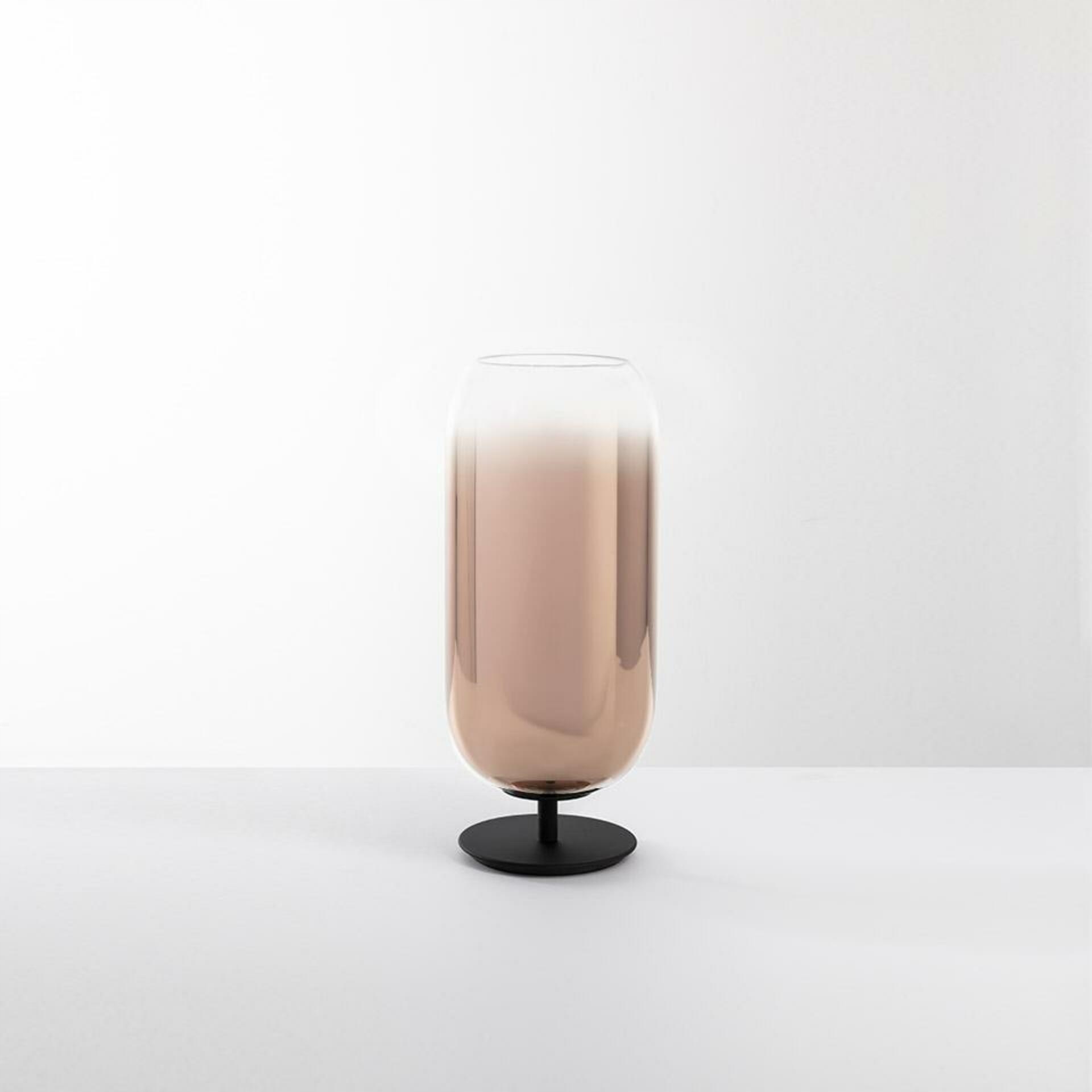 Artemide Gople Mini stolná lampa čierna/meď, fúkané sklo, 34 cm, E14