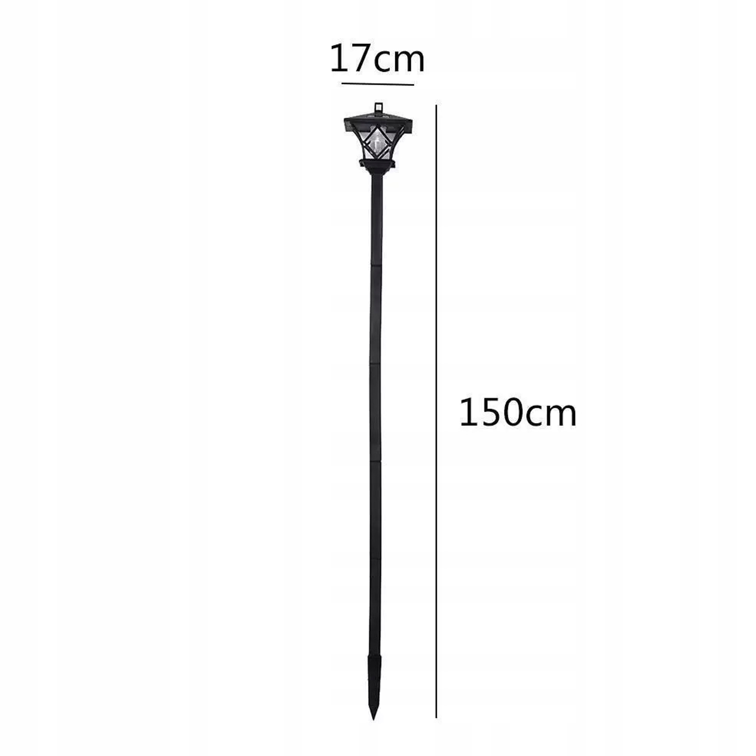 Lampa solara Masterled, 143cm, senzor de lumina integrat, IP44, neagra