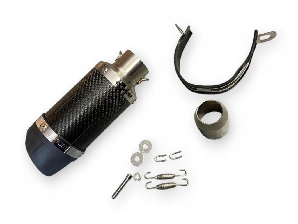 Tlumič Výfuk Objímka Pružiny Držáky Černé barvy Carbon Motocyklová