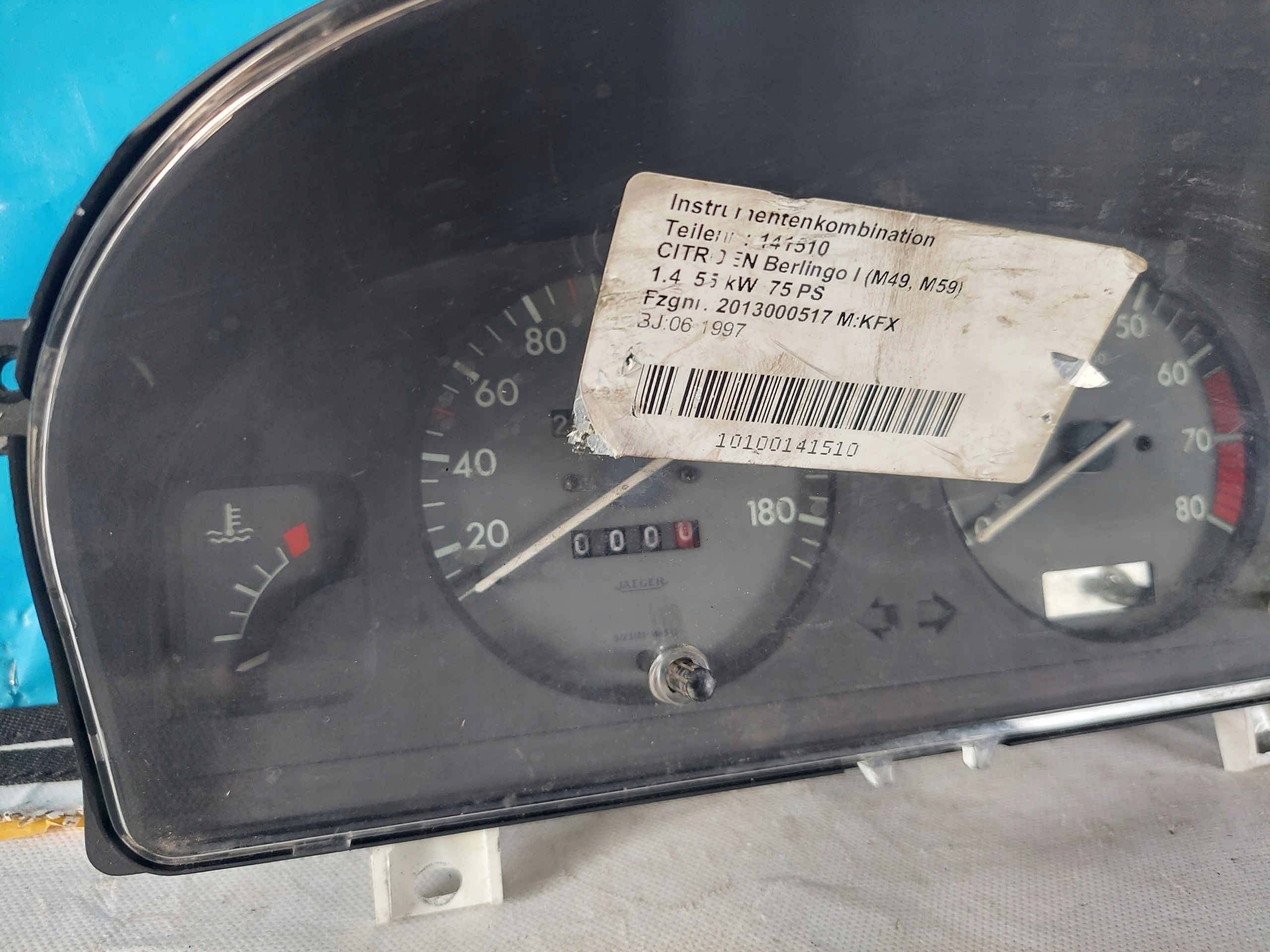 dials clock BERLINGO and 1.4 B 9621227580