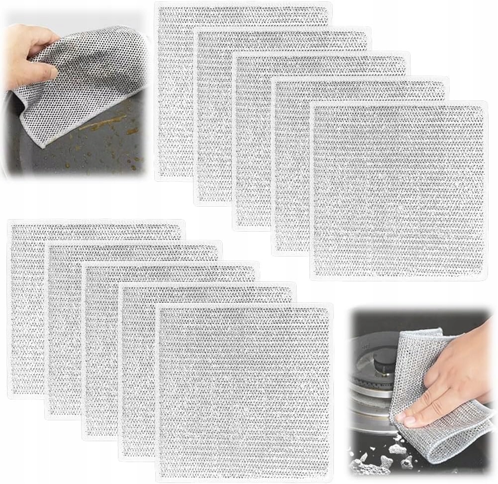 Levně Utěrky Na Nádobí Mikrofibra 20x20 cm Mokré Čištění Suché 10 Kusů