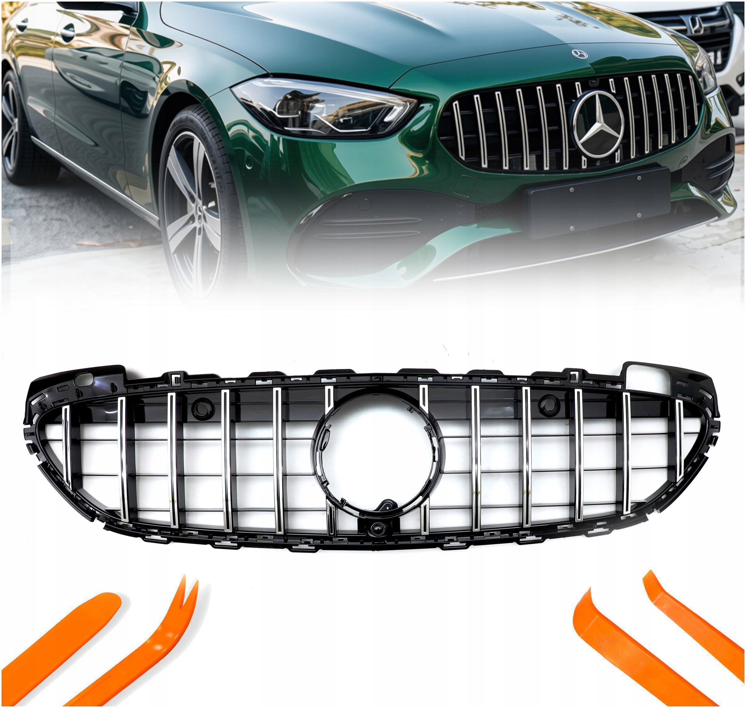 Atrapa Grill Mercedes C-klasa W206 Stříbrná Gt-r Style 2022-