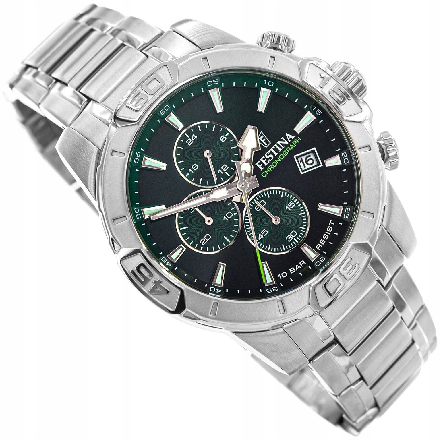 Pánské Hodinky Festina F20704/5 Timeless Chronograph Stříbrné Na Náramku