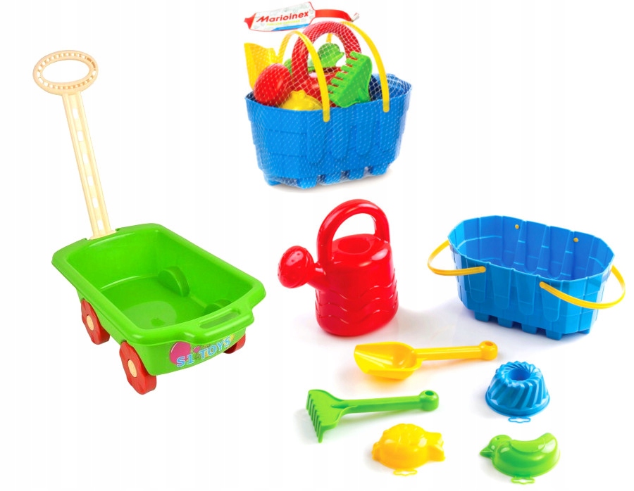 WÓZEK TACZKA PRZYCZEPKA DO PIASKU + KOMPLET POLA