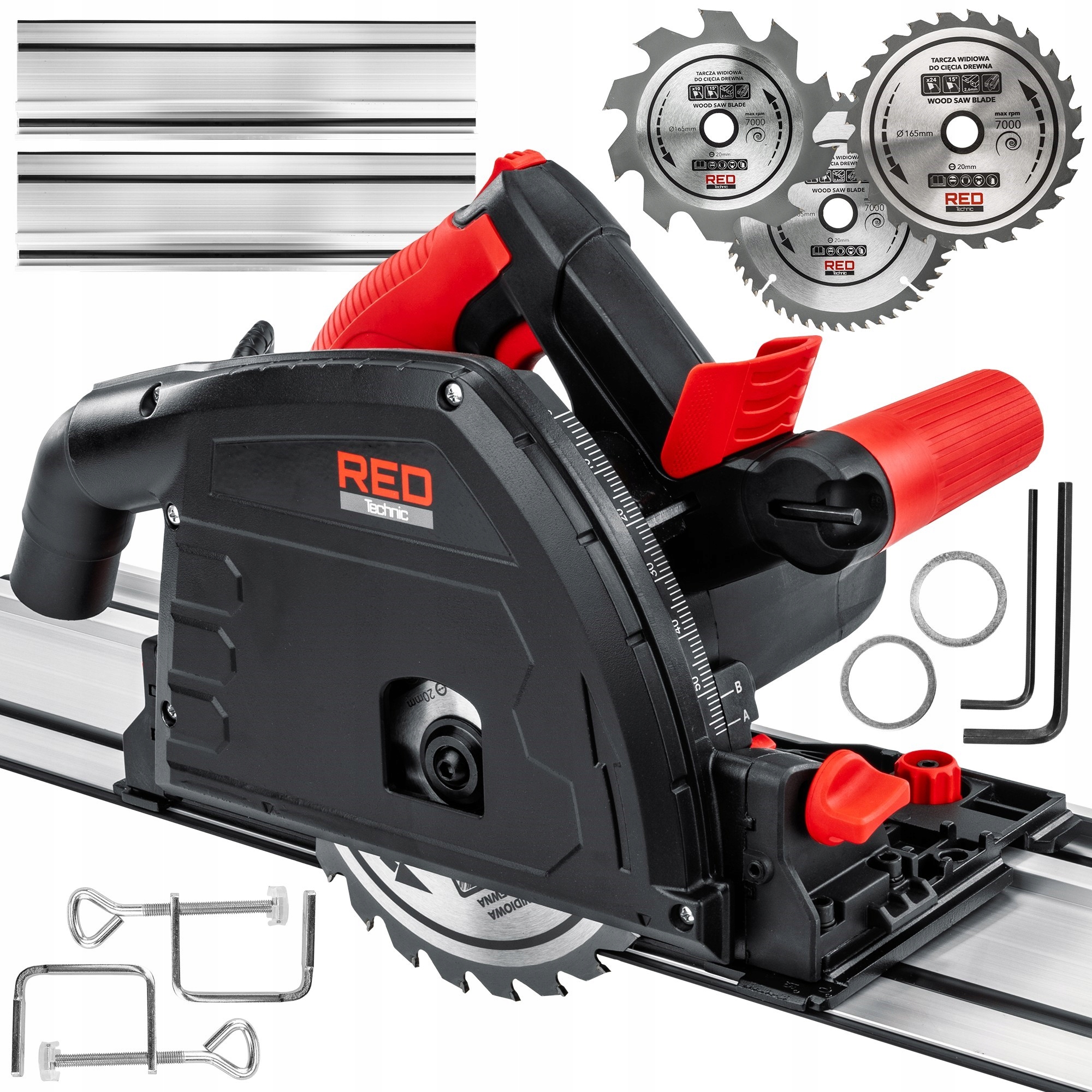 Pila-zahloubení Řezačka Ponorná Pila 2400W Kotouče Vedení Kolejnice