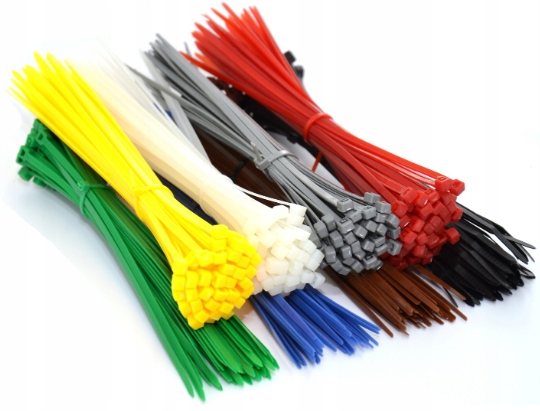 MIX Opaski Zaciskowe Opaski Kablowe Trytki 2,5x200 Kolorowe 800SZT