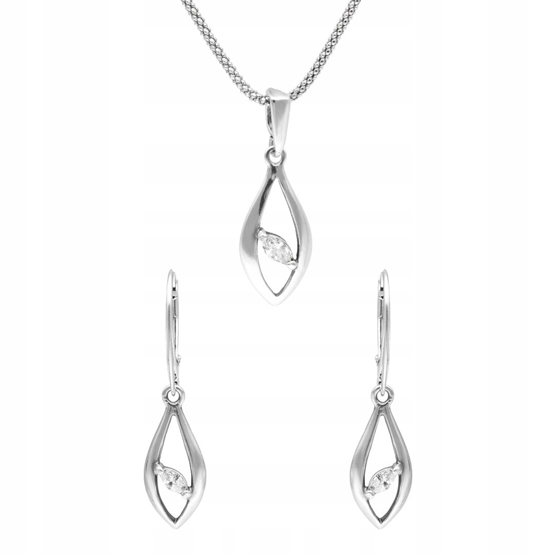 Stříbrný set s kubickou zirkonií elegantní dámské šperky stříbro 925