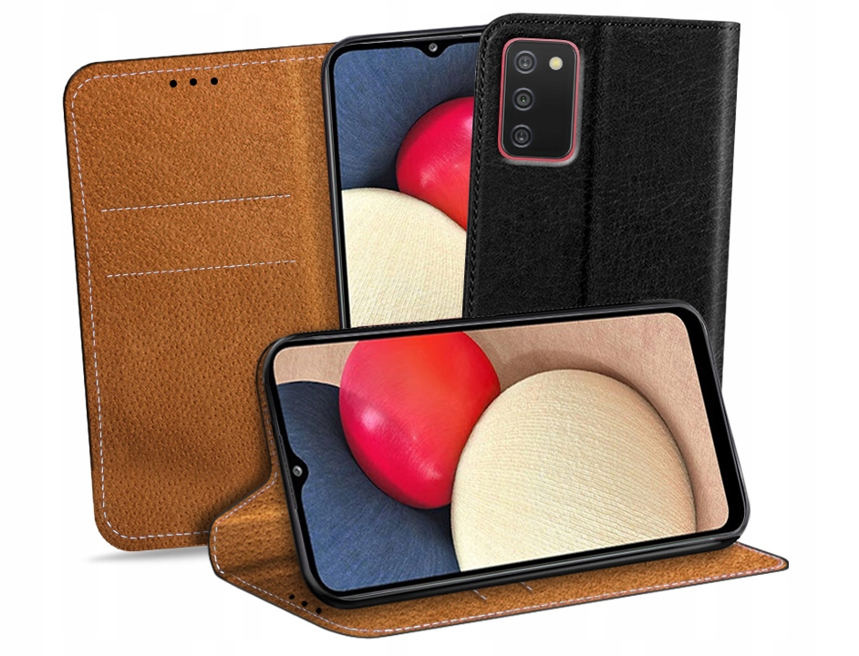 

Etui Skórzane Magnet Do Samsung Galaxy A02S +szkło