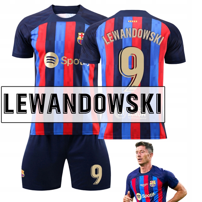 DRES STRÓJ PIŁKARSKI LEWANDOWSKI FC BARCELONA KOSZULKA SPODENKI NOWY SEZON Płeć produkt uniseks
