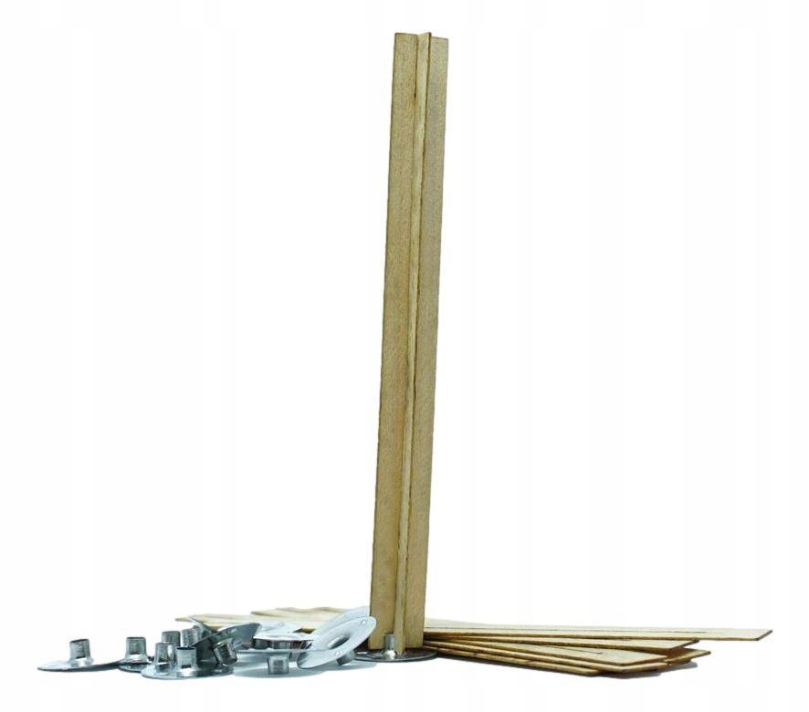 

10x knoty krzyżowe drewniane do świec 15cm Blaszki