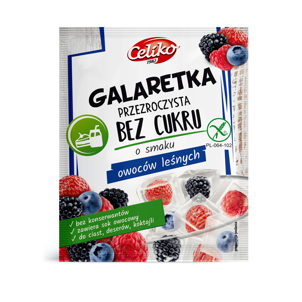 Želé průhledná bez cukru z lesních plodů 14 g Sada 30 ks