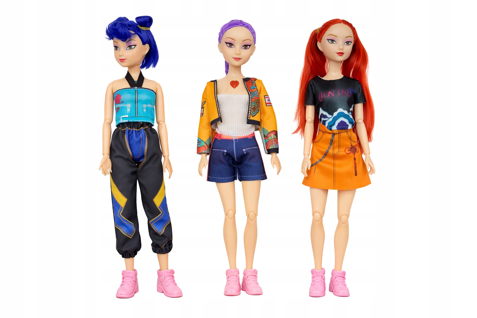 LALKI K-POP DEMON HUNTERS 30 CM ZESTAW 3 LALEK Z MUZYKĄ | FASHION GIRLS