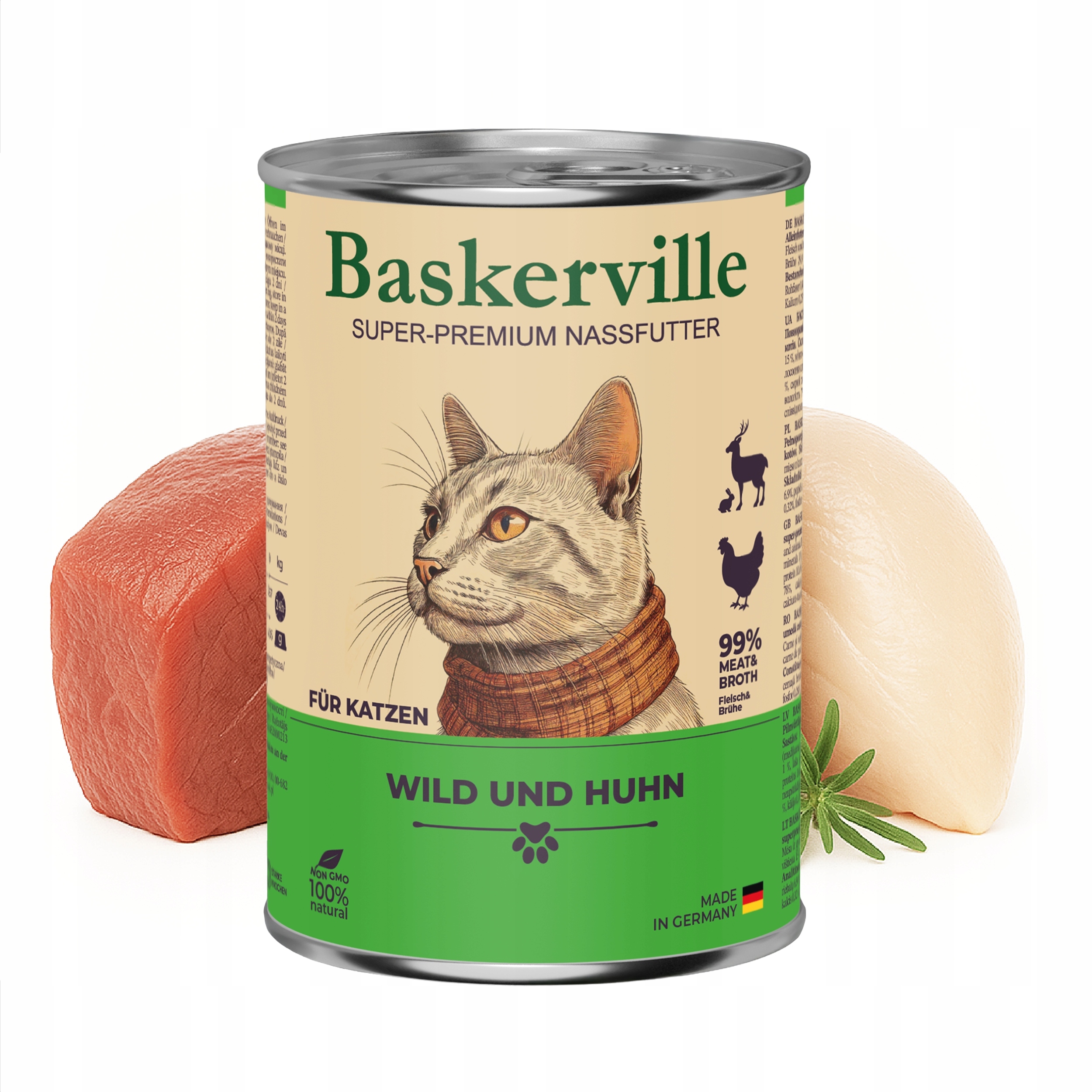 Baskerville Premium mokré krmivo pro kočky Adult Zvěřina 24x400g