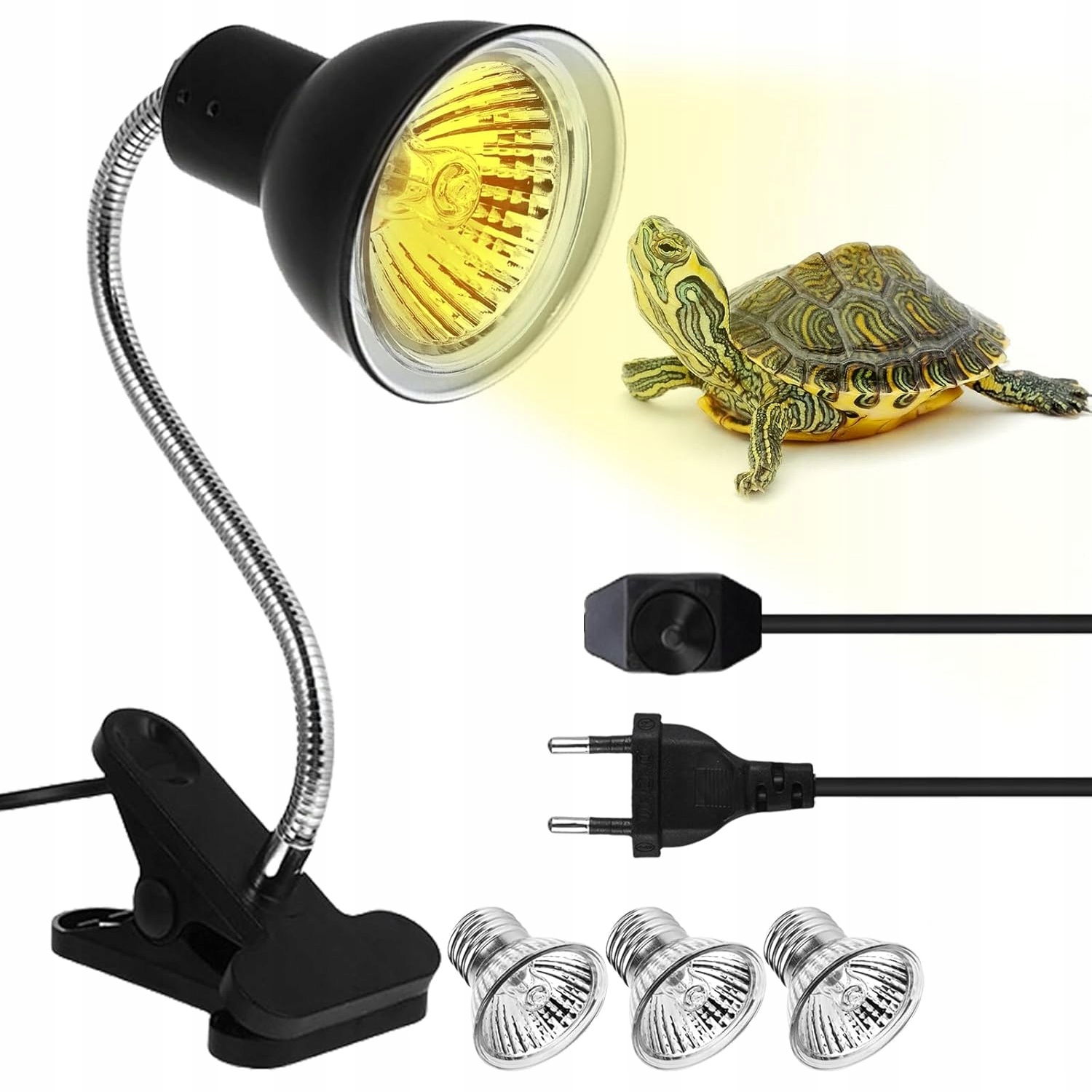 Levně Topná Lampa Želva, 3 Žárovky Uva Uvb E27, Topná Lampa Pro Plazy