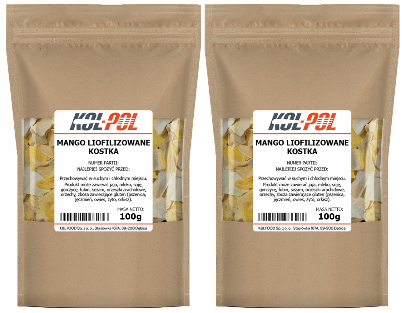 Lyofilizované Mango 200 g Přírodní kostka Lyofilizované ovoce Kol-Pol