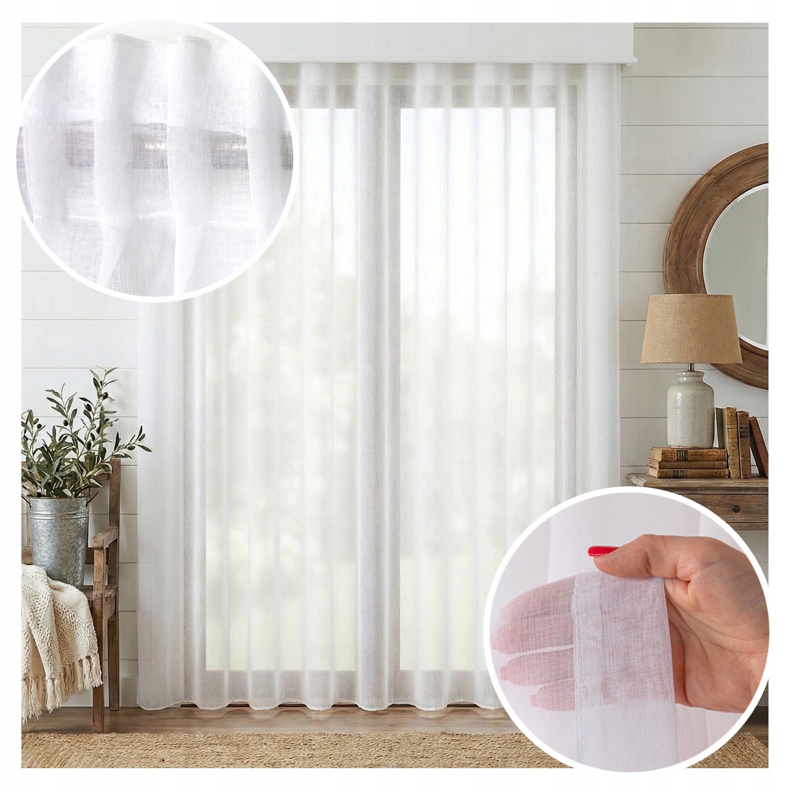 Záclona Etamin Tunel Veronika 450x160 cm Modern Farmhouse Hotová olověnka