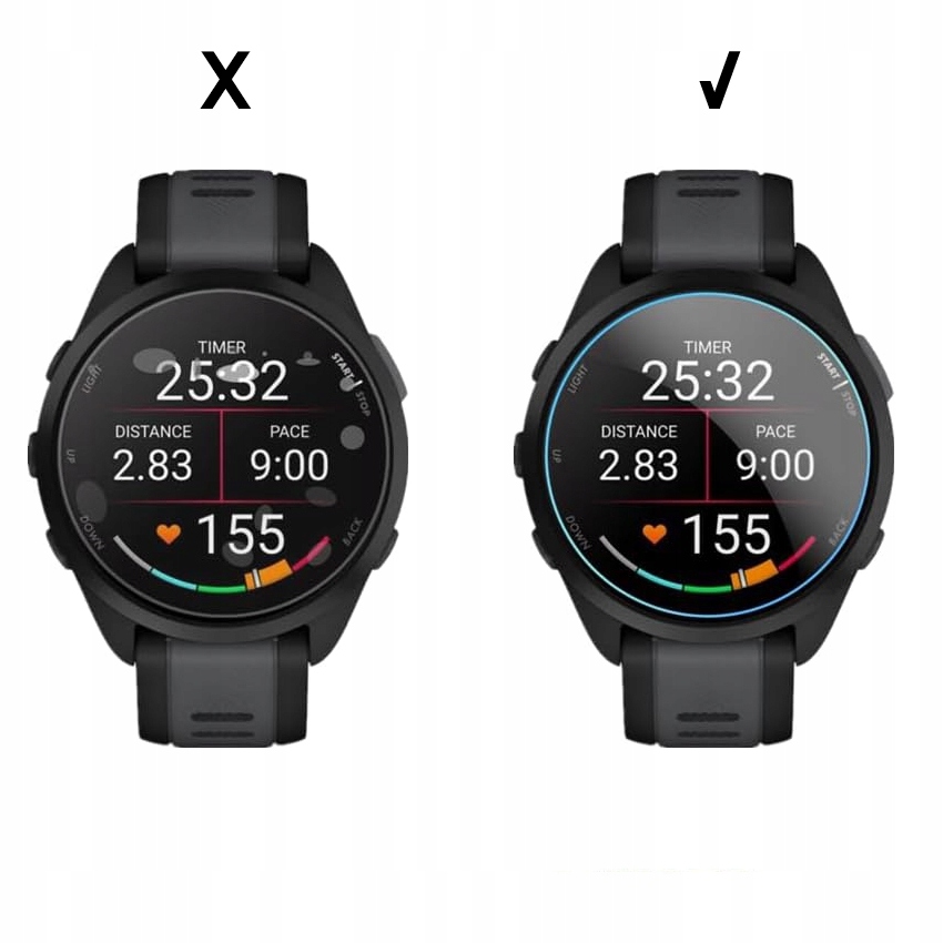 3x Szkło Hybrydowe Ochronne 3mk Watch Protection do Garmin Forerunner 165 Stan opakowania oryginalne
