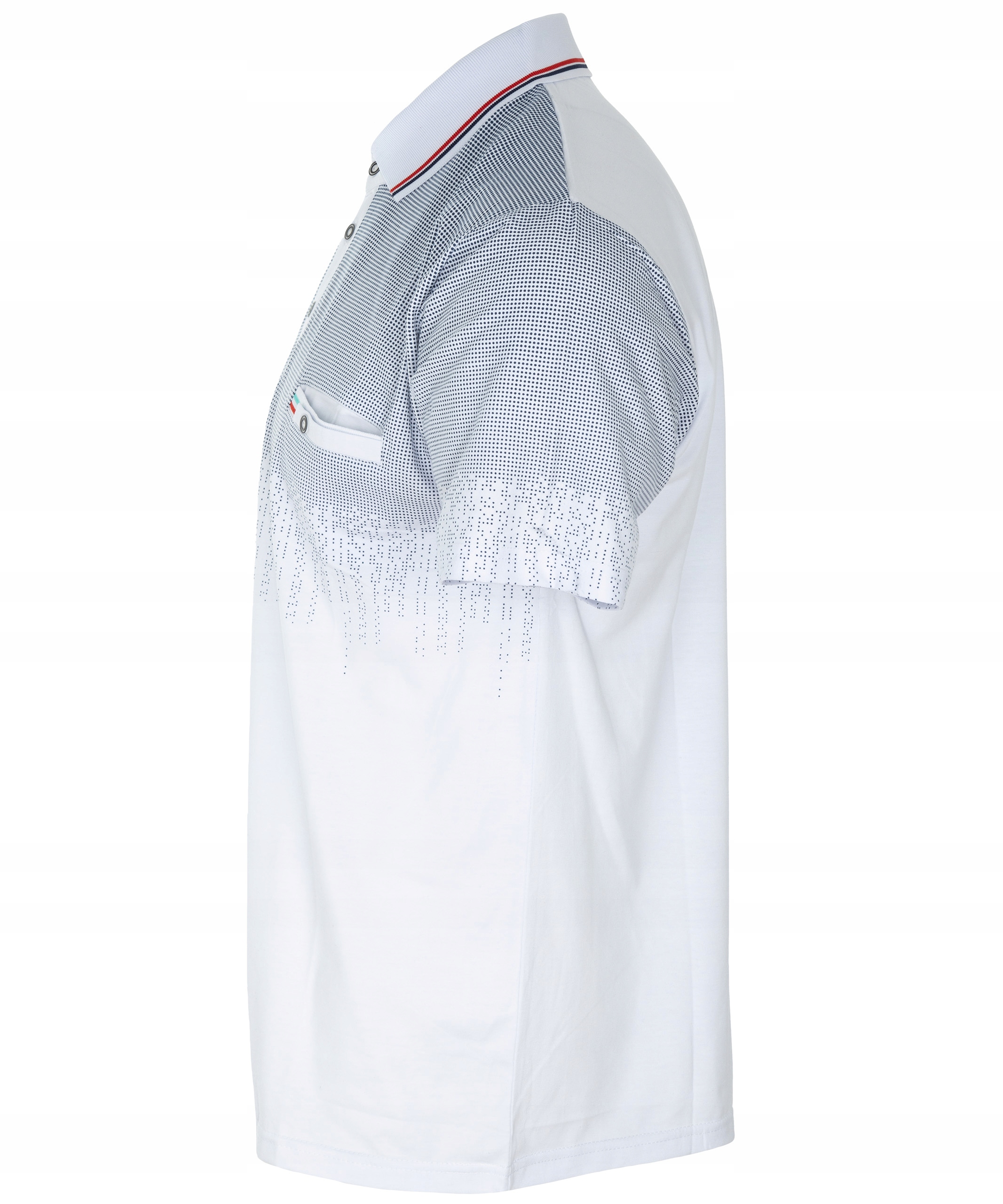 KOSZULKA męska POLO BIAŁA z kieszonką rozmiar 4XL Wzór dominujący bez wzoru