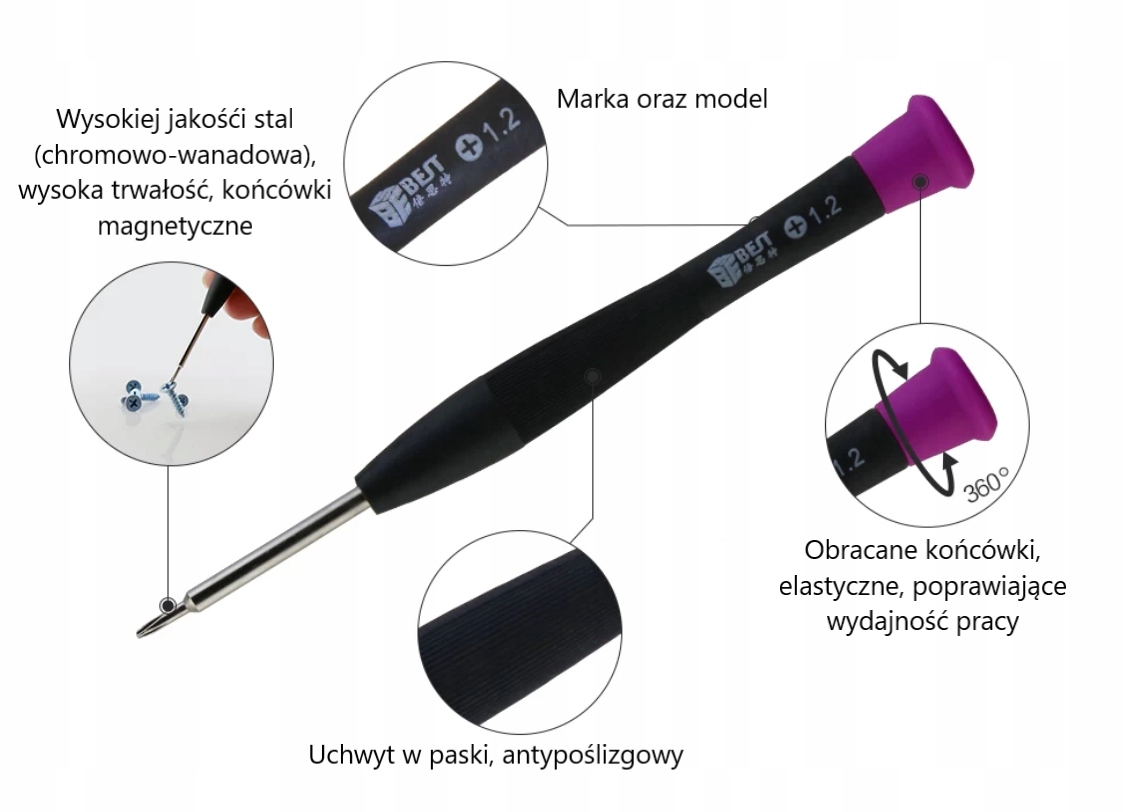 ZESTAW ŚRUBOKRĘTÓW 8w1 NAPRAWA TELEFONÓW TABLETÓW Kod producenta 8w1