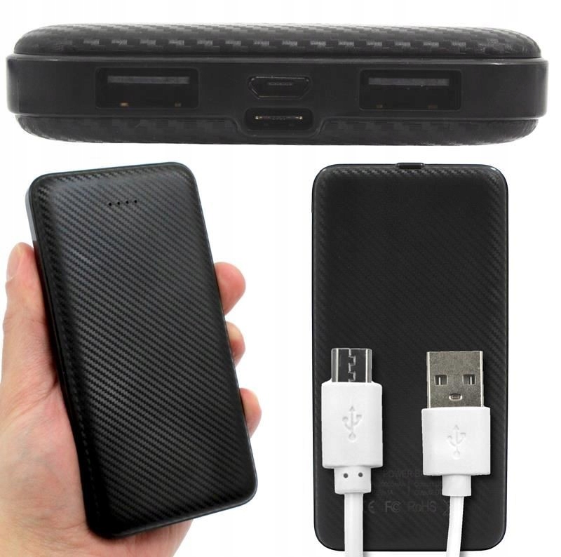 

Powerbank 20 000 mAh 2 x Usb A Typ C micro Kabel