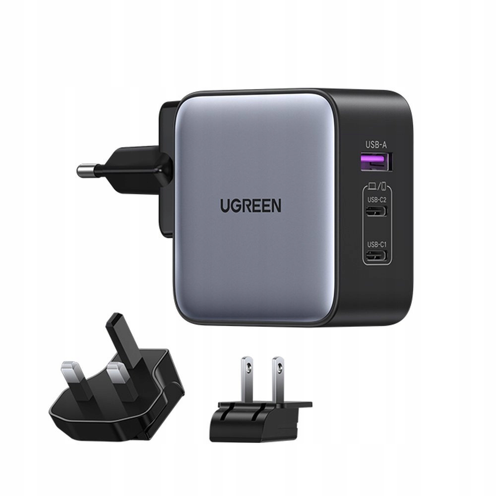 Szybka Ładowarka Ugreen 65W GaN 2xUSB-C Usb-c Wtyczki Eu Us Uk Do Samsung