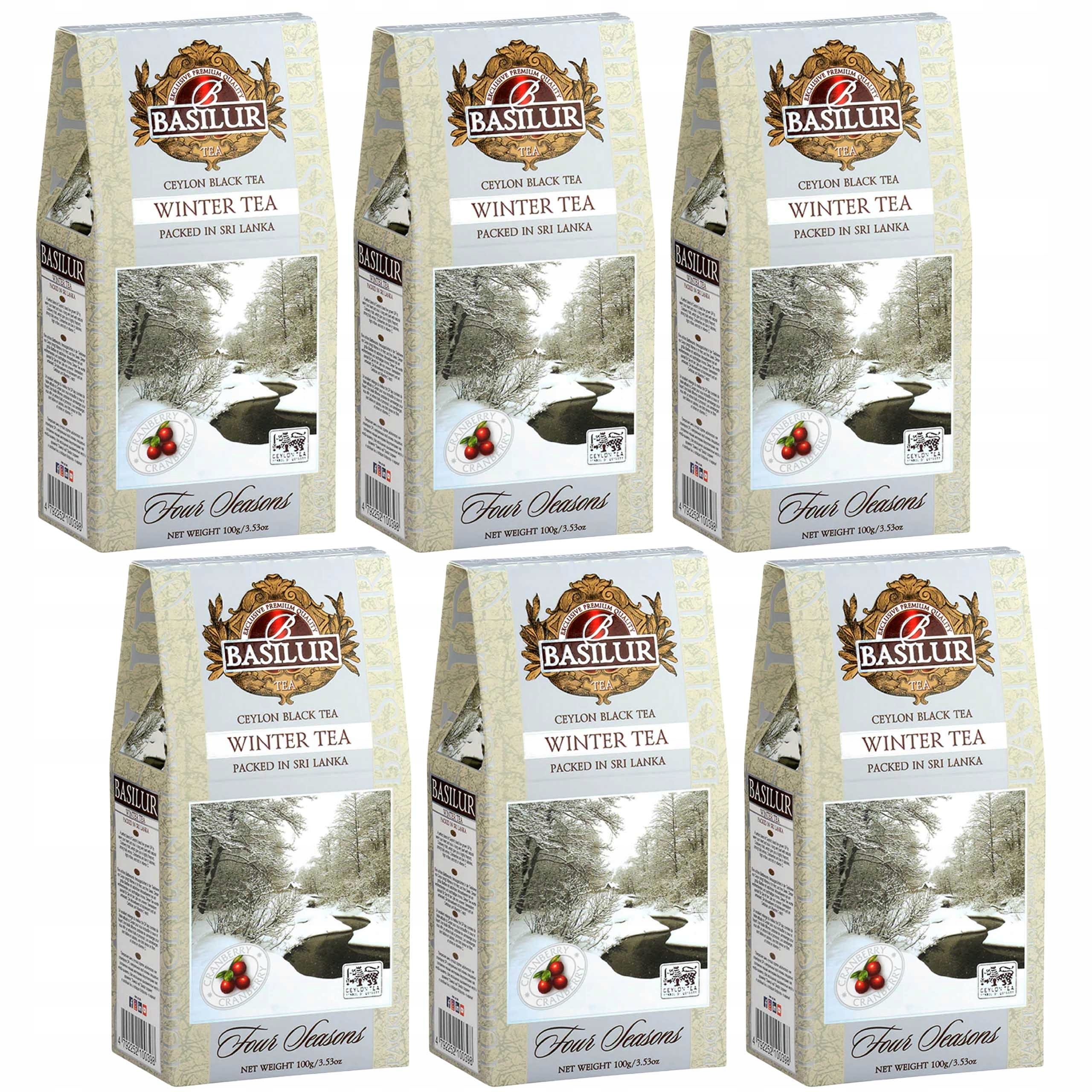 Basilur Zimowa Czarna herbata liściasta z dodatkiem owoców żurawiny 100g x6