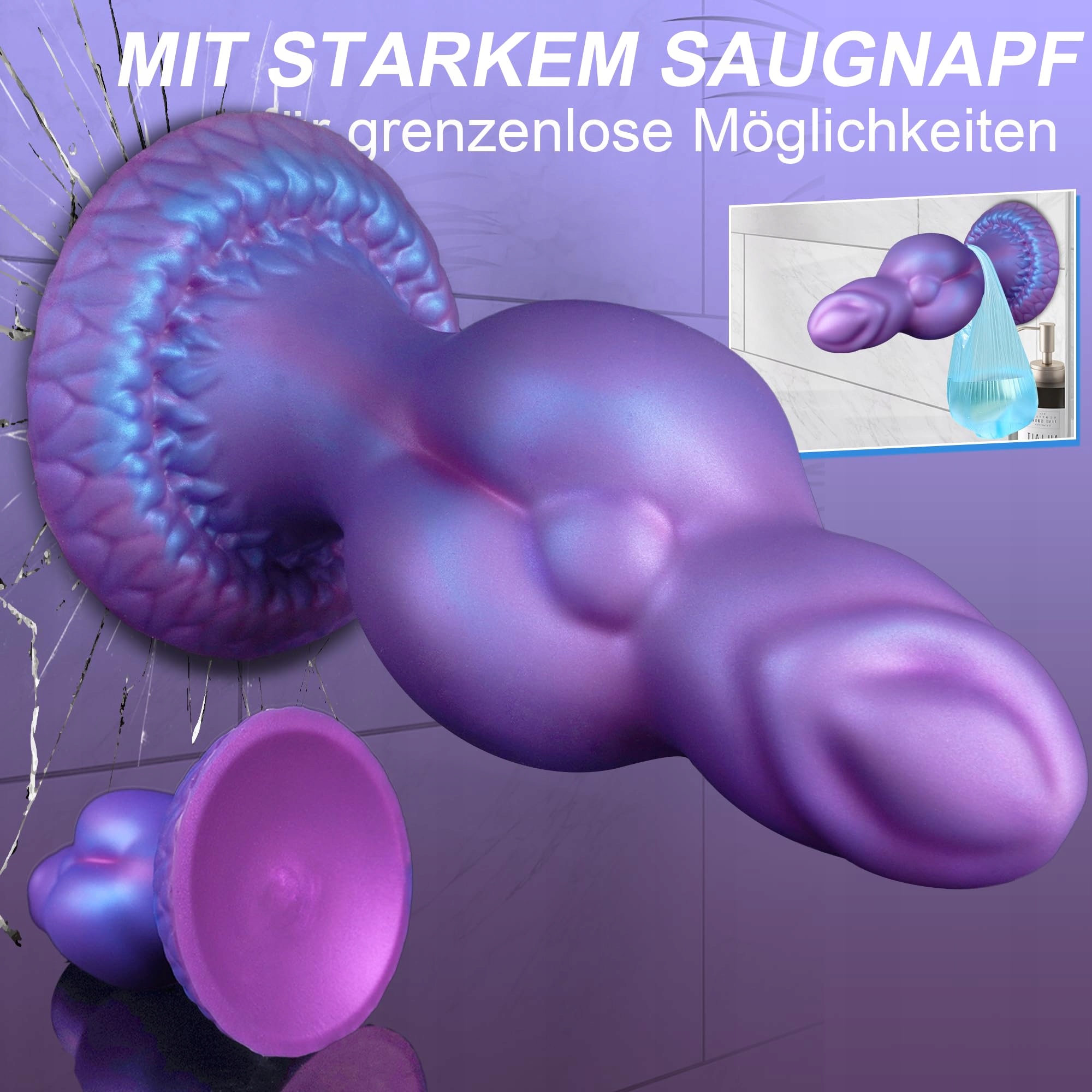 BREIT 8cm Knot Monster Analny Dildo Silikonowy z Przyssawką XXL — miniatura 3