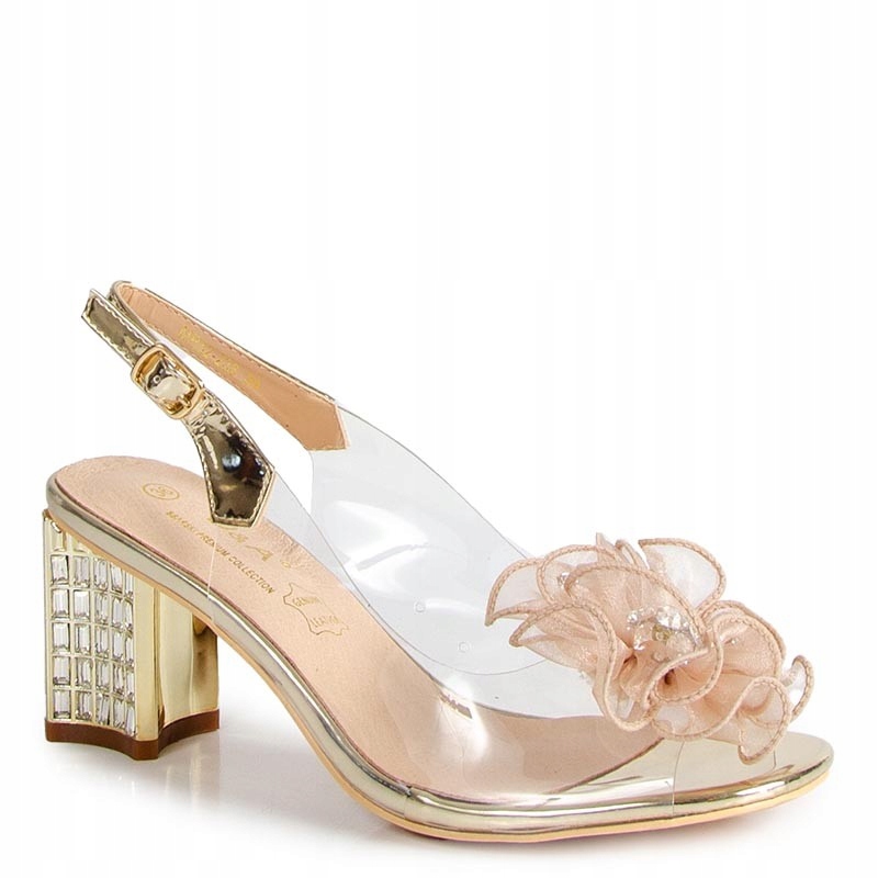 S.barski D&a MR52-238 Sandály Transparentní Zlaté S Květem 37