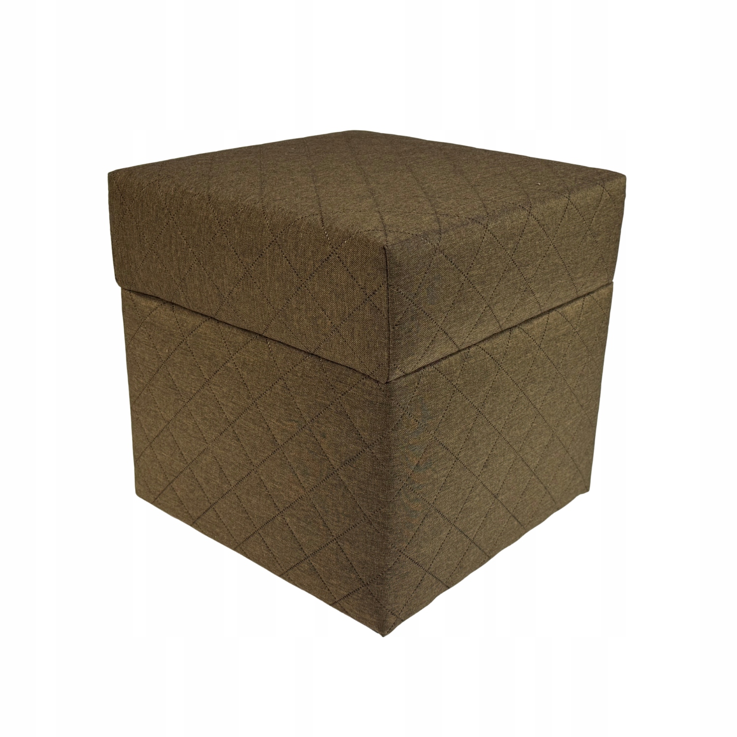 Taburet čtvercová, otevíratelná, prošívaná, hnědá barva