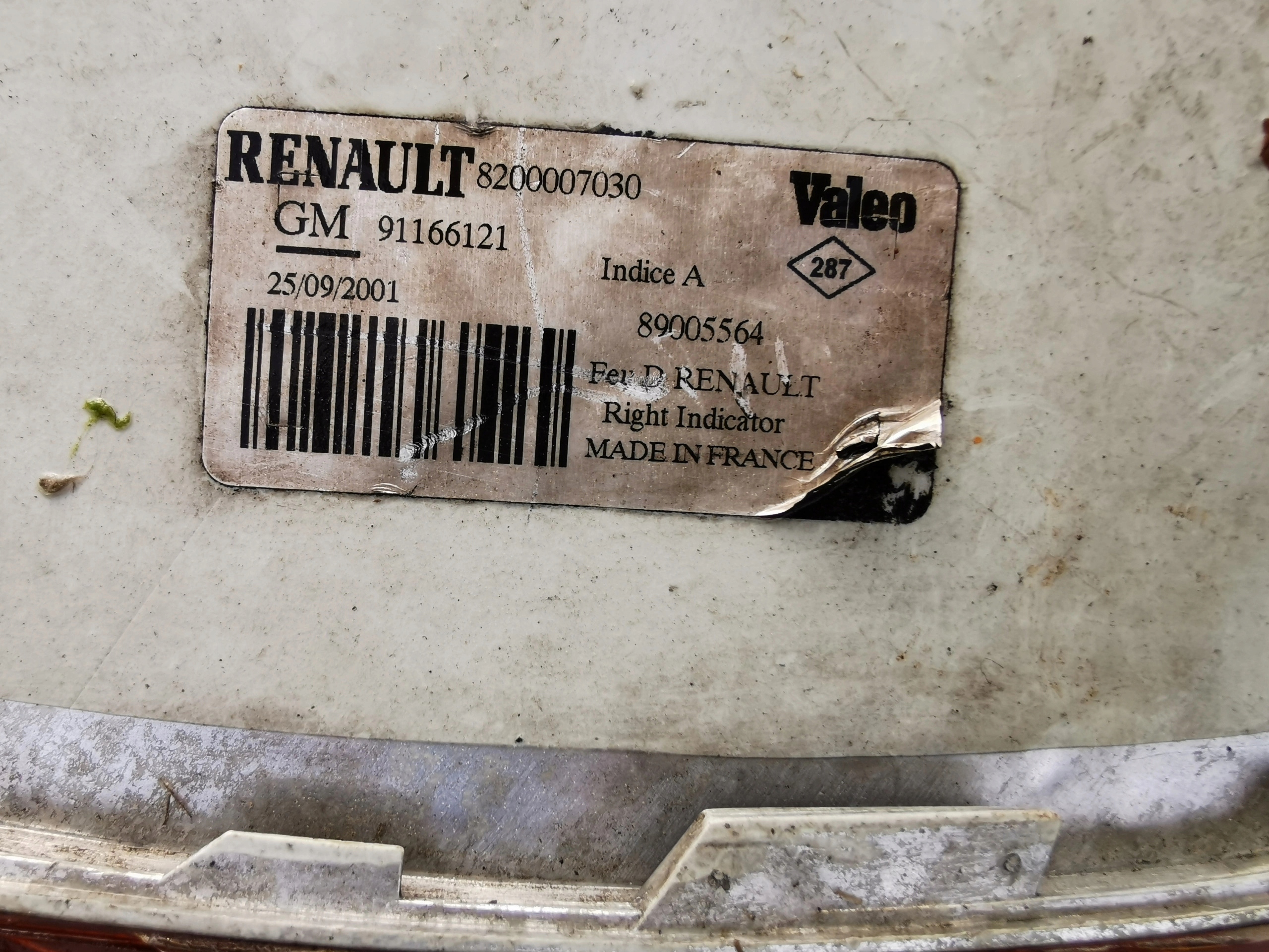 RENAULT TRAFFIC II light front right 8200007030 91166121 89005564