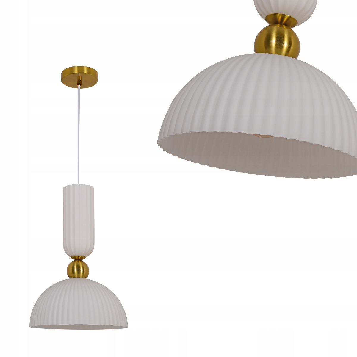 Dekorativní závěsná lampa Piega, bílé skleněné stínítko 1xE27 Light Prestige