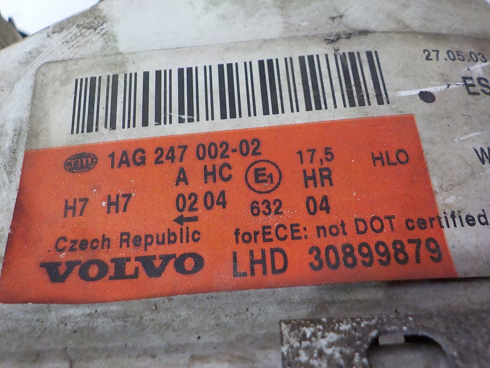 VOLVO S40 V40 and LIFT light right front front 1LL247002-34