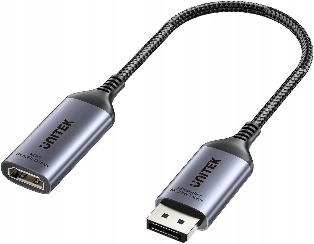 Unitek Przejściówka z DisplayPort 1.4 na Hdmi 2.1, 8K60Hz, adapter