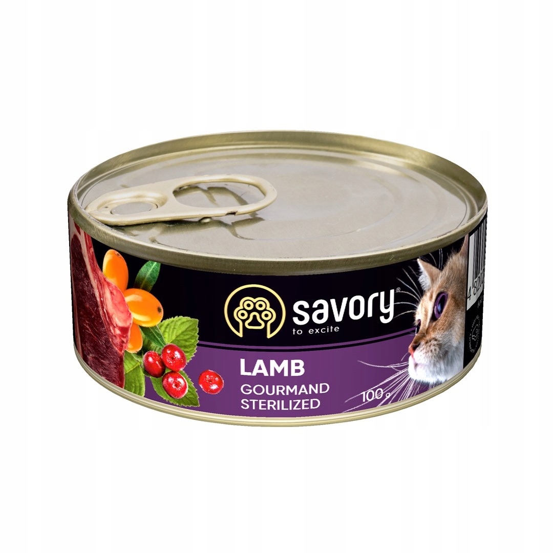 Savory mokré krmivo pro kočky sterilised jehněčí 24x100 g