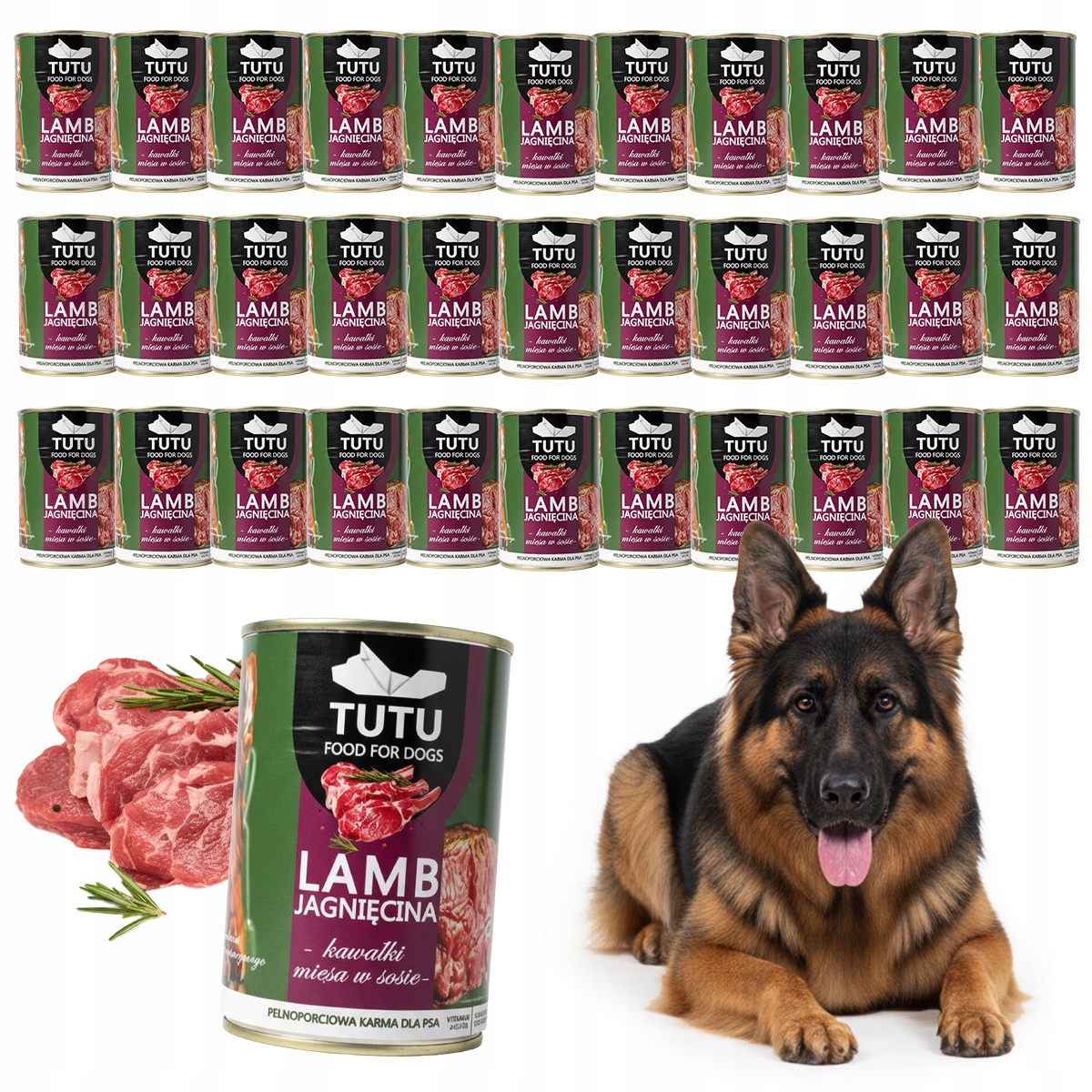 Levně Vlhké Krmivo Pro Psa Tutu Plechovka Bohatá Na Jehněčí 36x415G